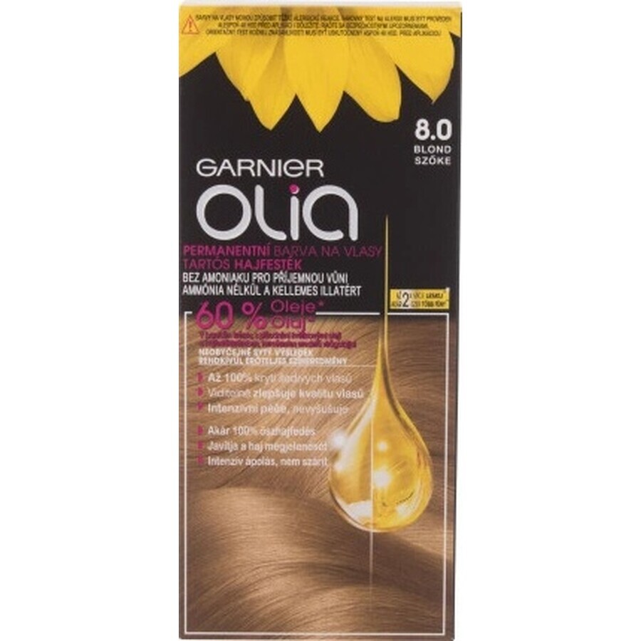 Garnier Olia Permanent Hair Colour 8.0 Blond 1×1 set, permanent hair colour