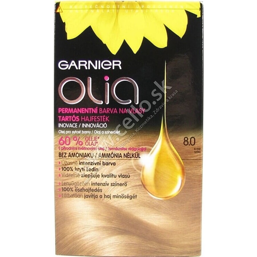 Garnier Olia Permanent Hair Colour 8.0 Blond 1×1 set, permanent hair colour