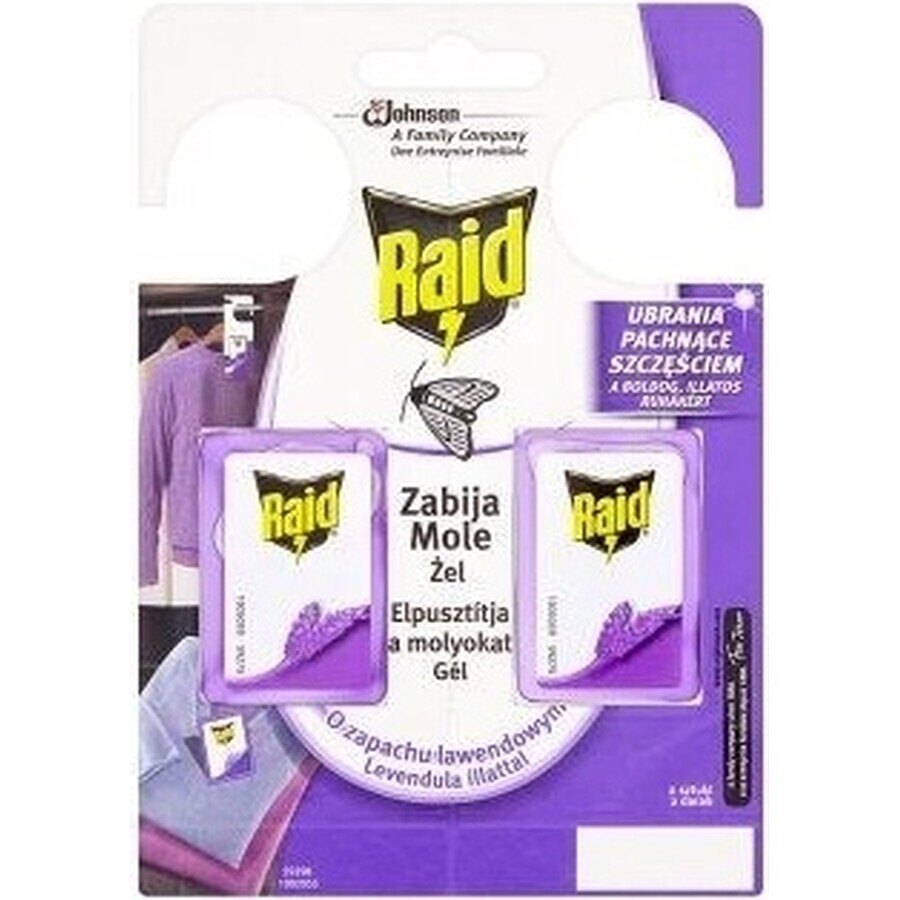 Raid mottengel lavendel 1×2 stuks, tegen motten