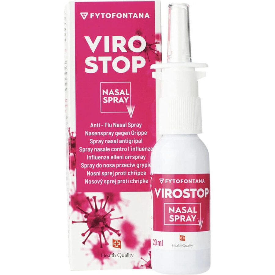 VIROSTOP Nasenspray 1×20 ml, Nasenspray gegen Grippe, Erkältung und allergischen Schnupfen