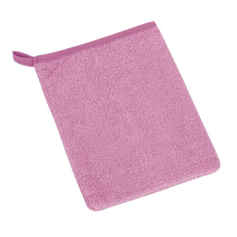 Badstof roze washandje 1×1 stuk, washandje