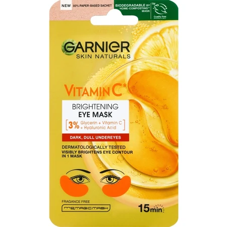 Garnier Skin Naturals rozjaśniająca maseczka pod oczy z witaminą C 1×5 g, maseczka pod oczy: ceny i cechy