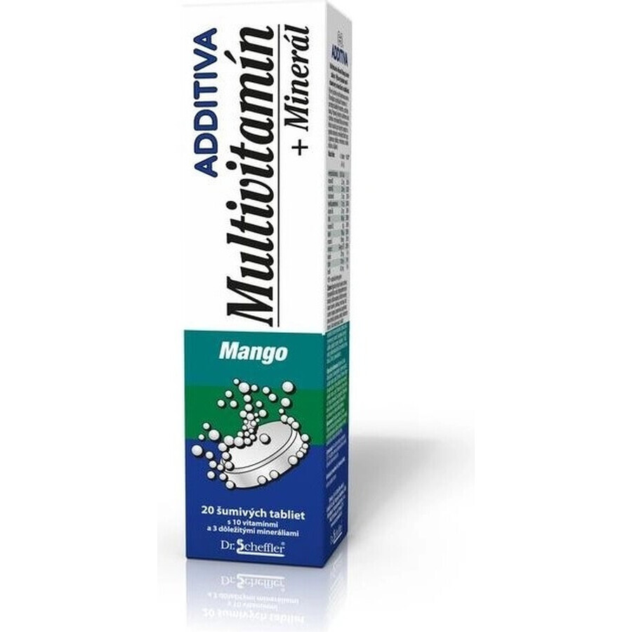 ADDITIVA MULTIVITAMINE + Mineraal, Mango 1×20 tbl