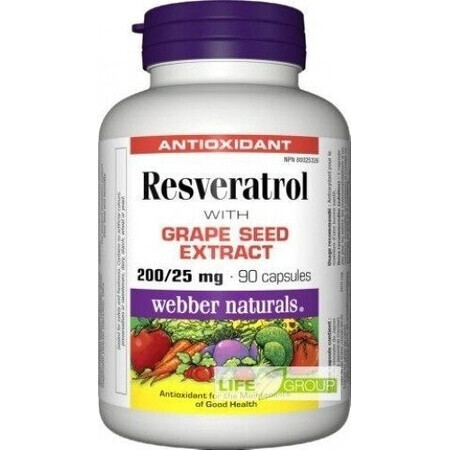 WEBBER NATURALS Resveratrolo 200 mg 1×90 cps, integratore alimentare