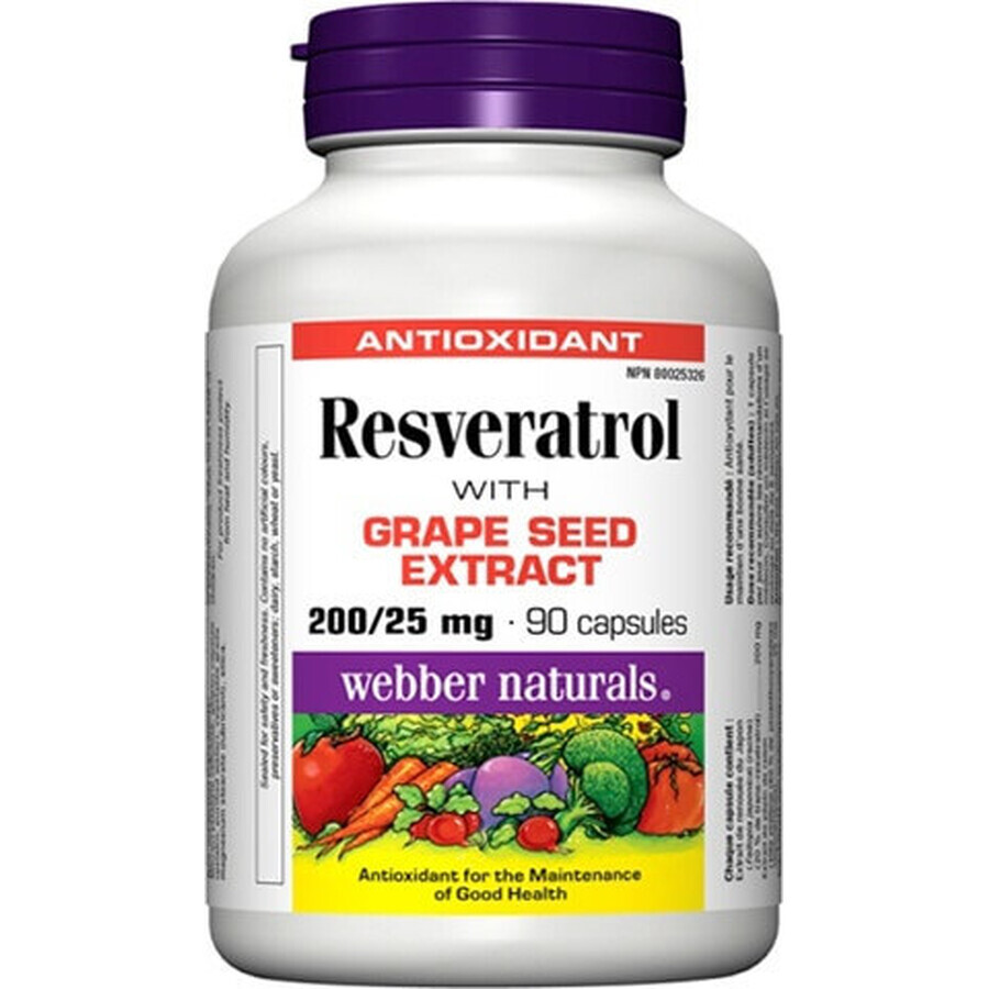 WEBBER NATURALS Resveratrolo 200 mg 1×90 cps, integratore alimentare