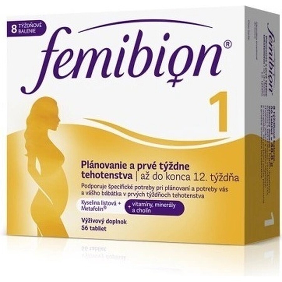 Femibion 1 Planificación y primeras semanas de embarazo, 56 tbl 1×56 tbl, complemento alimenticio