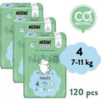 Muumi Baby Pants 4 Maxi 7-11 kg, pachet lunar de scutece eco 1×120pcs, pantaloni de scutec eco