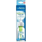 Dr.BROWN'S BABY BOTTLE OPTIONS+ 250 ml 1×1 unidad, estrecho, 0M+, anticólico, plástico, blanco