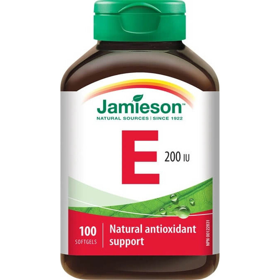 JAMIESON VITAMINA E 200IU 1×100 cps, supliment alimentar