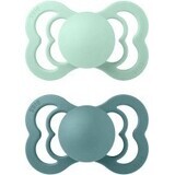 BIBS Ciuccio supremo in gomma naturale 2 pezzi 1×1 pezzo - misura 1, menta nordica / mare isola mare