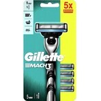 GILLETTE MACH3 SHAVER + 5NH Set 1×1, rasoir + 5 têtes de remplacement