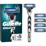 GILLETTE MACH3 SHAVER + 5NH Set 1×1, rasoir + 5 têtes de remplacement