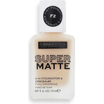 Revolution Relove, Foundation Supermatte F2, make-up 1×24 ml, make-up