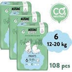 Muumi Baby Pants 6 Junior 12-20 kg, monthly pack of eco diaper pants 1×108pcs, eco diaper pants