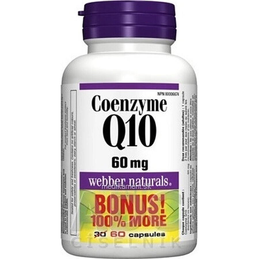 WEBBER NATURALS Co-enzym Q10 60 mg 1×60 cps, voedingssupplement