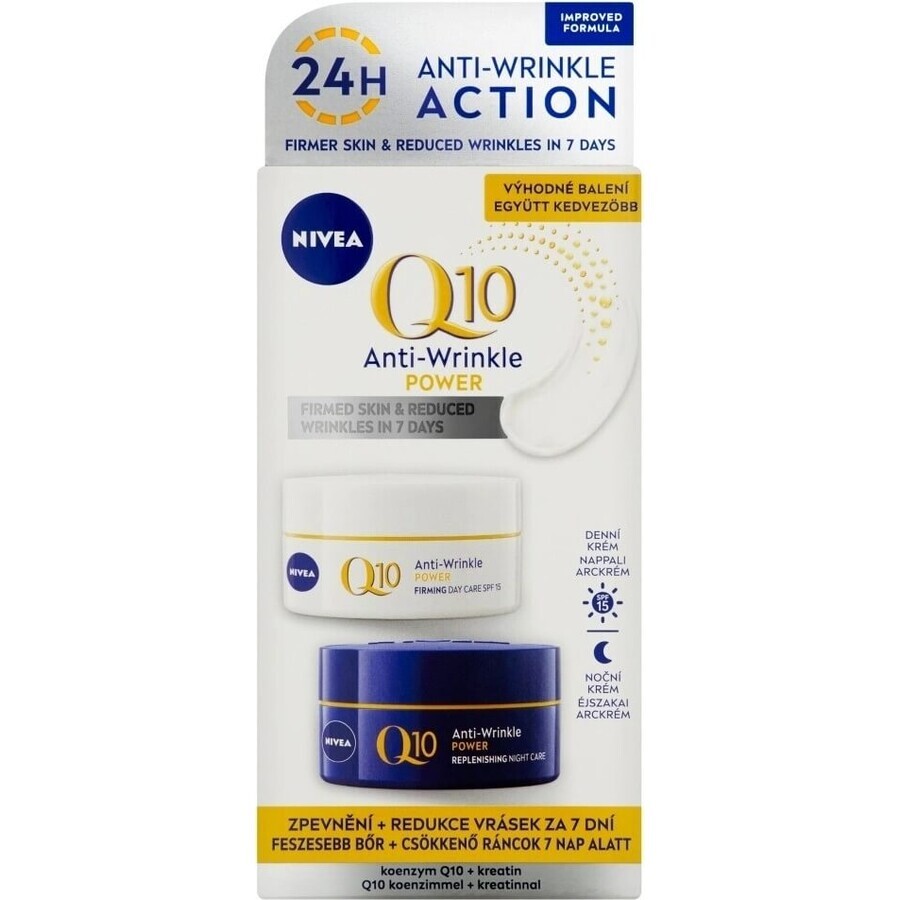 Nivea Energizing Day + Night Anti-Wrinkle Cream Q10 2x50ml 1×2x50 ml, cremă pentru piele