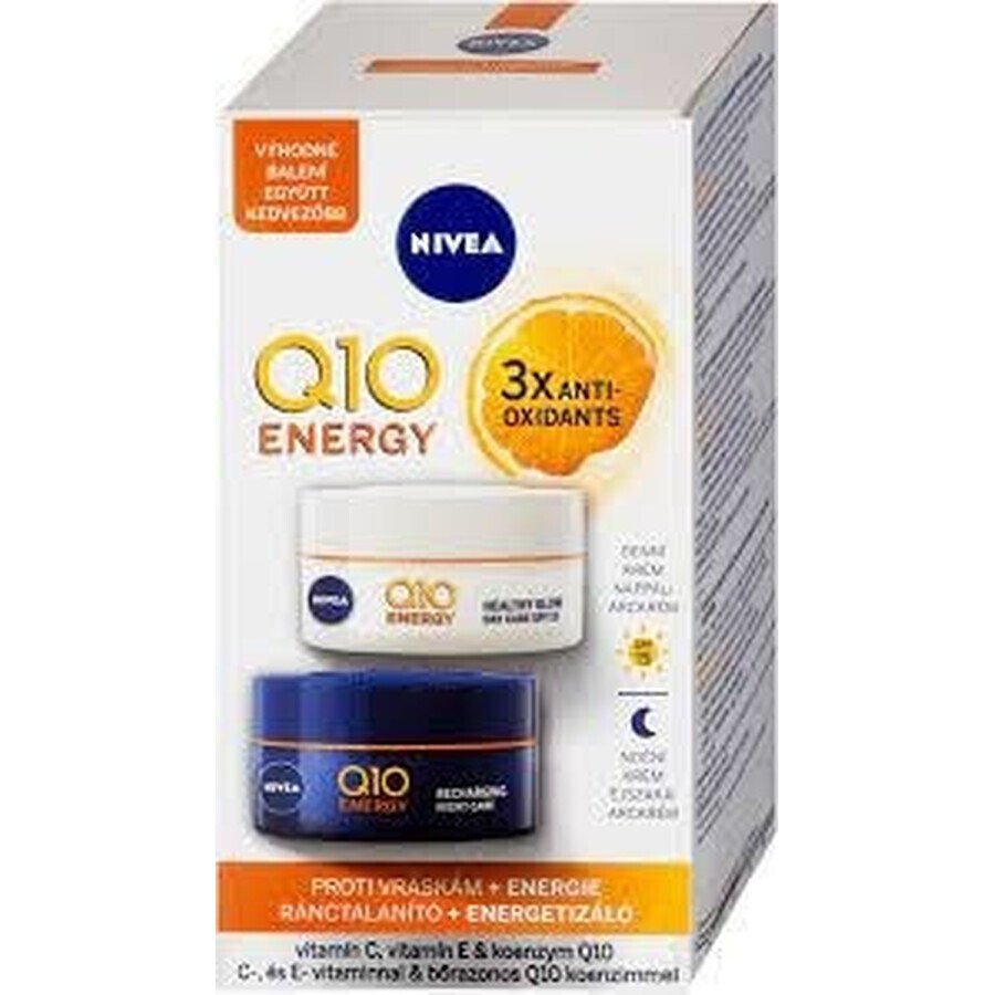 Nivea Energizing Day + Night Anti-Wrinkle Cream Q10 2x50ml 1×2x50 ml, cremă pentru piele