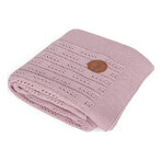 CEBA Knitted blanket in gift box 90 x 90 pink herringbone 1×1, 100% cotton