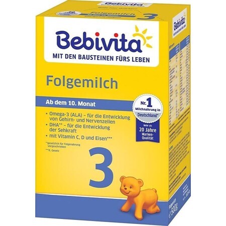 BEBIVITA Milk 3 UK latte di proseguimento istantaneo. 9 mesi, 500 g 1×500 g