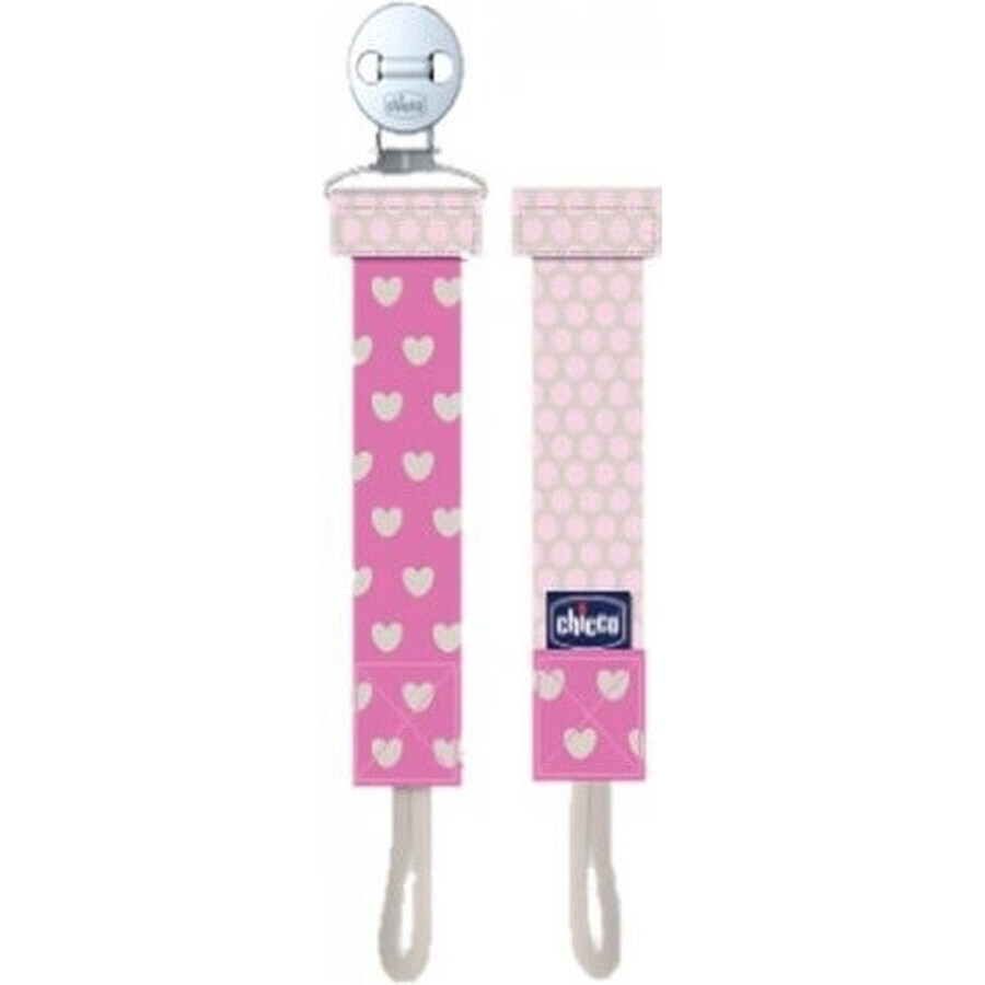 CHICCO Soother Clip Fashion Girl 1×1 buc, pentru majoritatea suzetelor