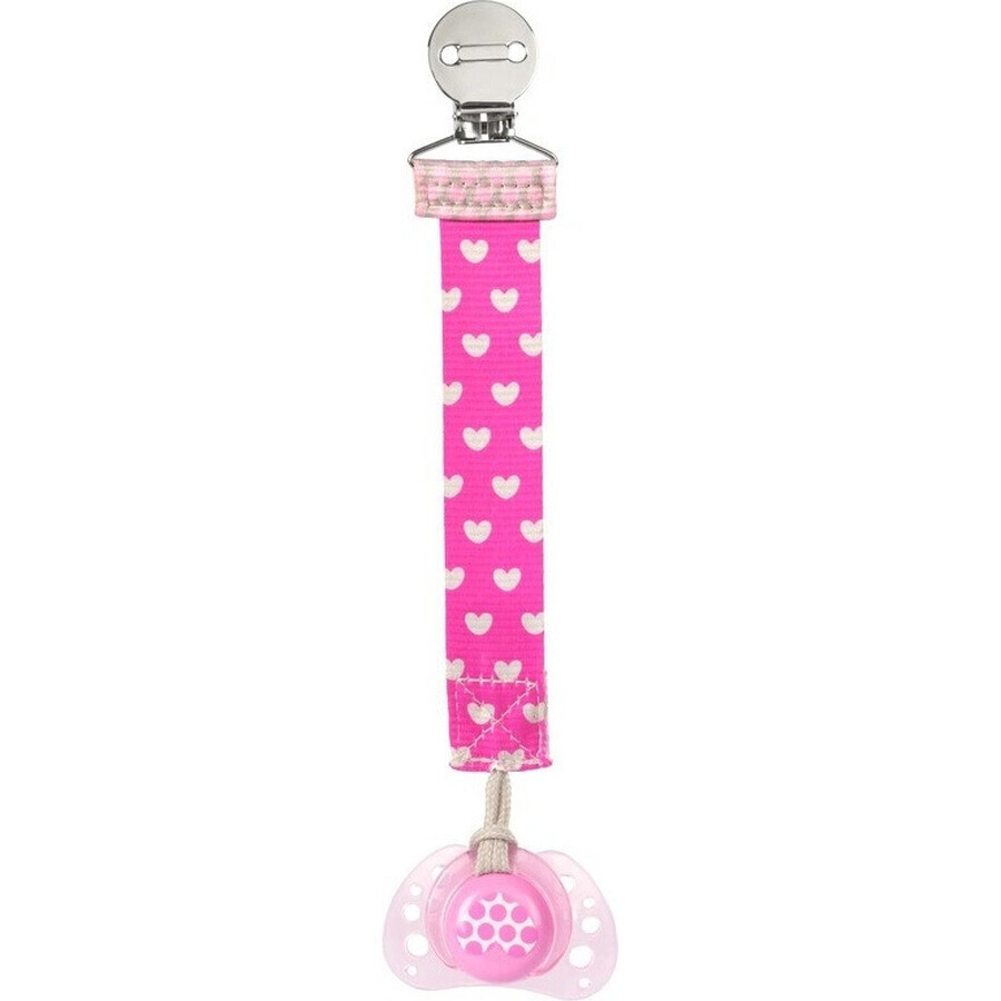 CHICCO Soother Clip Fashion Girl 1×1 buc, pentru majoritatea suzetelor