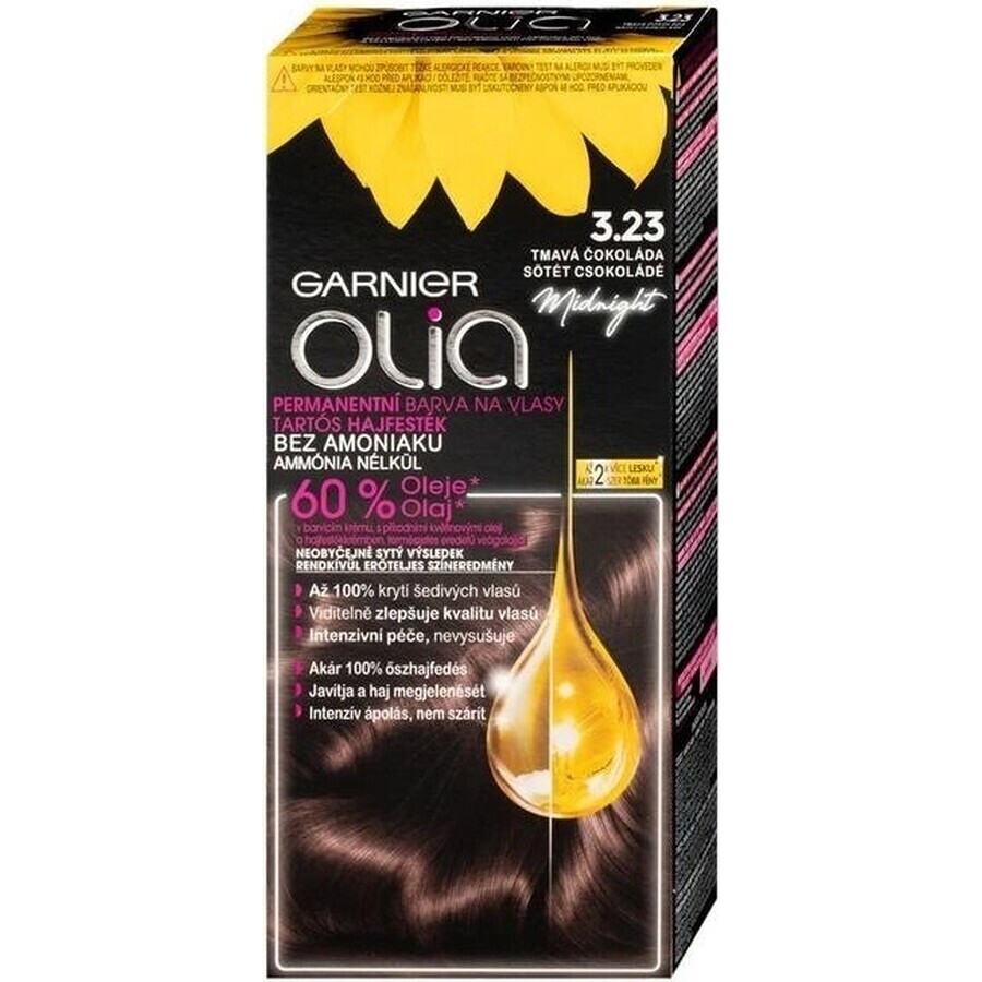 Garnier Olia Permanent Hair Colour 3.23 Dark Chocolate 1×1 set, permanent hair colour