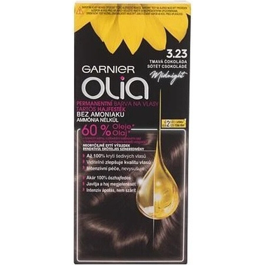 Garnier Olia Permanent Hair Colour 3.23 Dark Chocolate 1×1 set, permanent hair colour