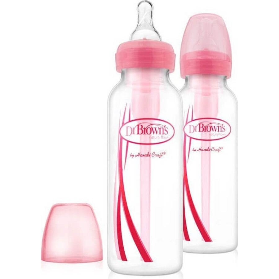 Dr Browns Pink Bottle 2 pcs 2×250 ml 2×250 ml, bouteilles