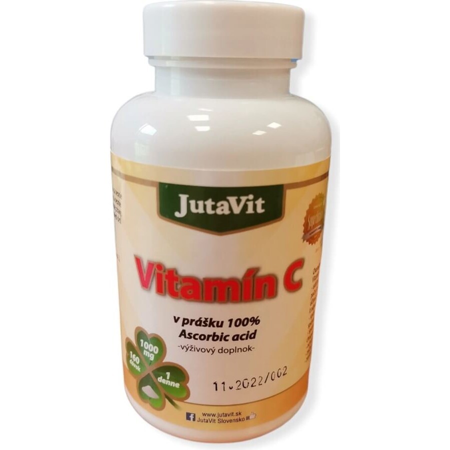 JutaVit Vitamina C (100% acid ascorbic) 1×160 g, supliment alimentar sub formă de pudră