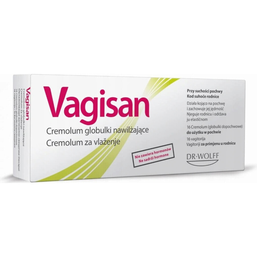 Vagisan HydroCream Cremolum 1×16 stuks, vaginale zetpillen