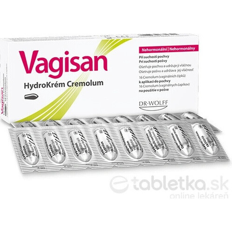 Vagisan HydroCream Cremolum 1×16 stuks, vaginale zetpillen