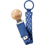 BIBS Paci Paci vlecht BIBS Paci vlechtclip, blauw/stofblauw 1×1st, fopspeenclip blauw