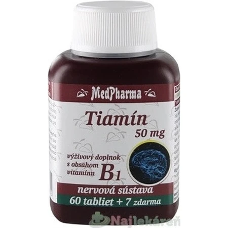 MedPharma TIAMINE 50 mg (witamina B1) 1×67 tbl, 60+7 gratis: ceny i cechy