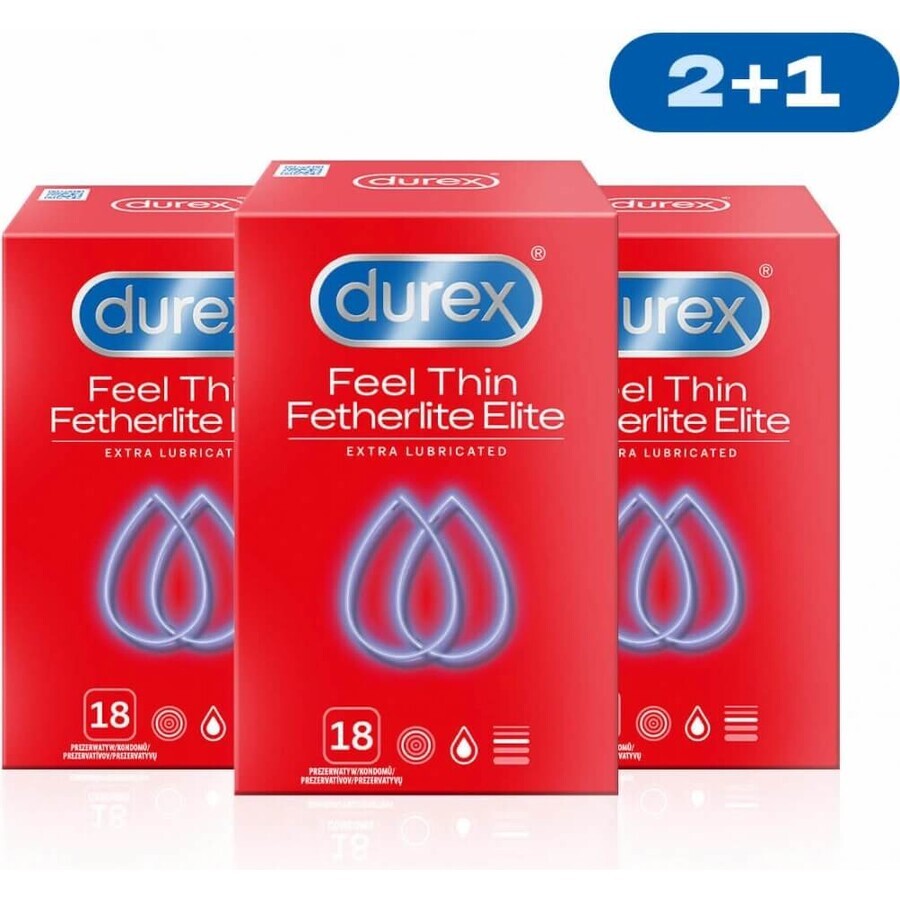 DUREX Feel Thin Extra Lubricated pachet 1×54 buc, prezervative