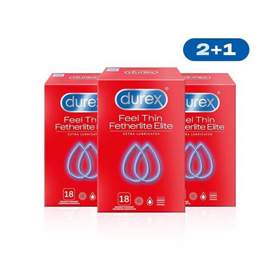 DUREX Feel Thin Extra Lubricated pachet 1×54 buc, prezervative