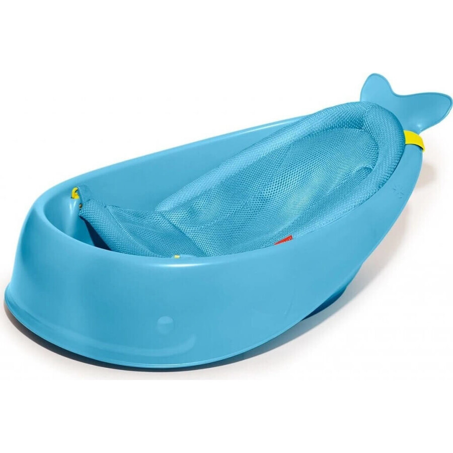 SKIP HOP Bañera con cojín ergonómico Moby 3 fases Moby azul 1×1 ud, 2 posiciones ergonómicas