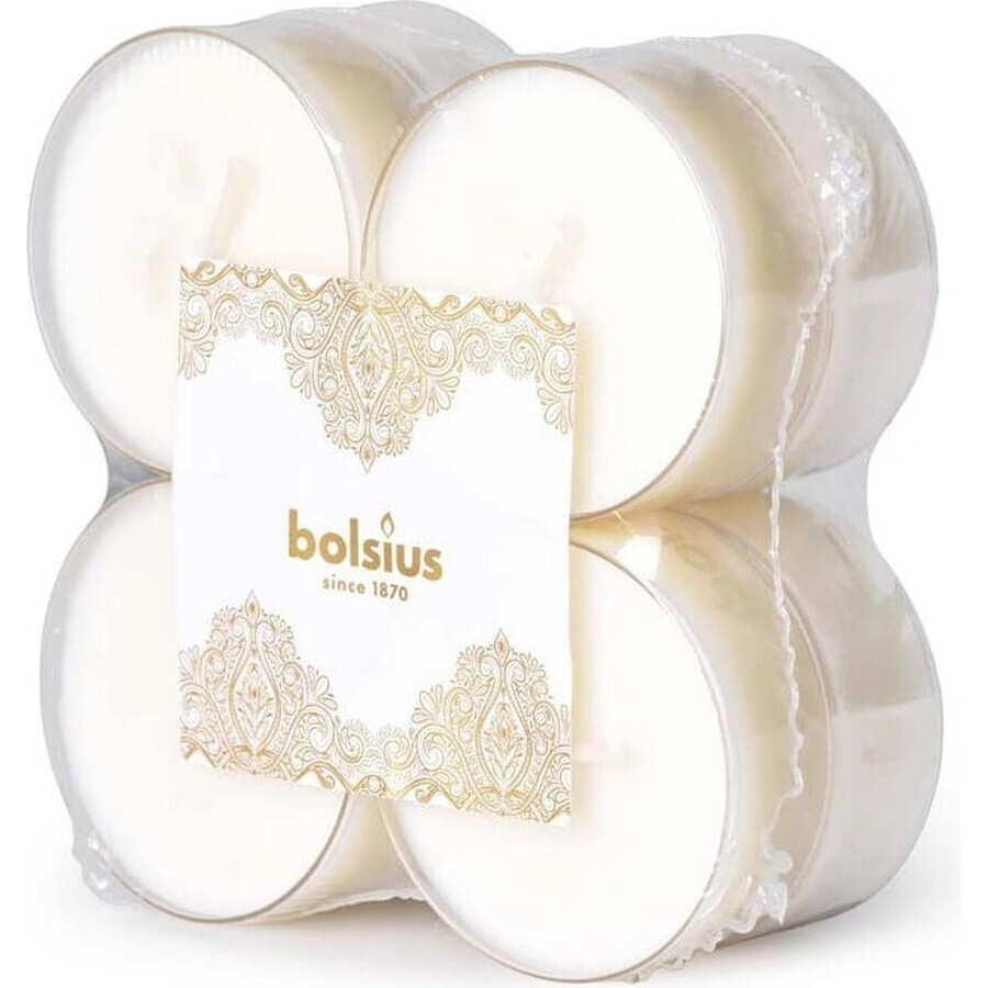 Bolsius Tea Maxi Golden Lace lumânări parfumate 1×8 buc, lumânări albe