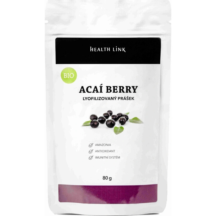 Health link BIO Acai pulbere 1×80g, aromă naturală