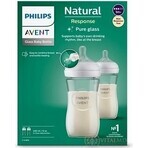 Philips AVENT Natural Response Sticlă de sticlă 240 ml, 1m+ 2 buc 1×2 buc, sticlă