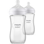 Philips AVENT Natural Response Sticlă de sticlă 240 ml, 1m+ 2 buc 1×2 buc, sticlă