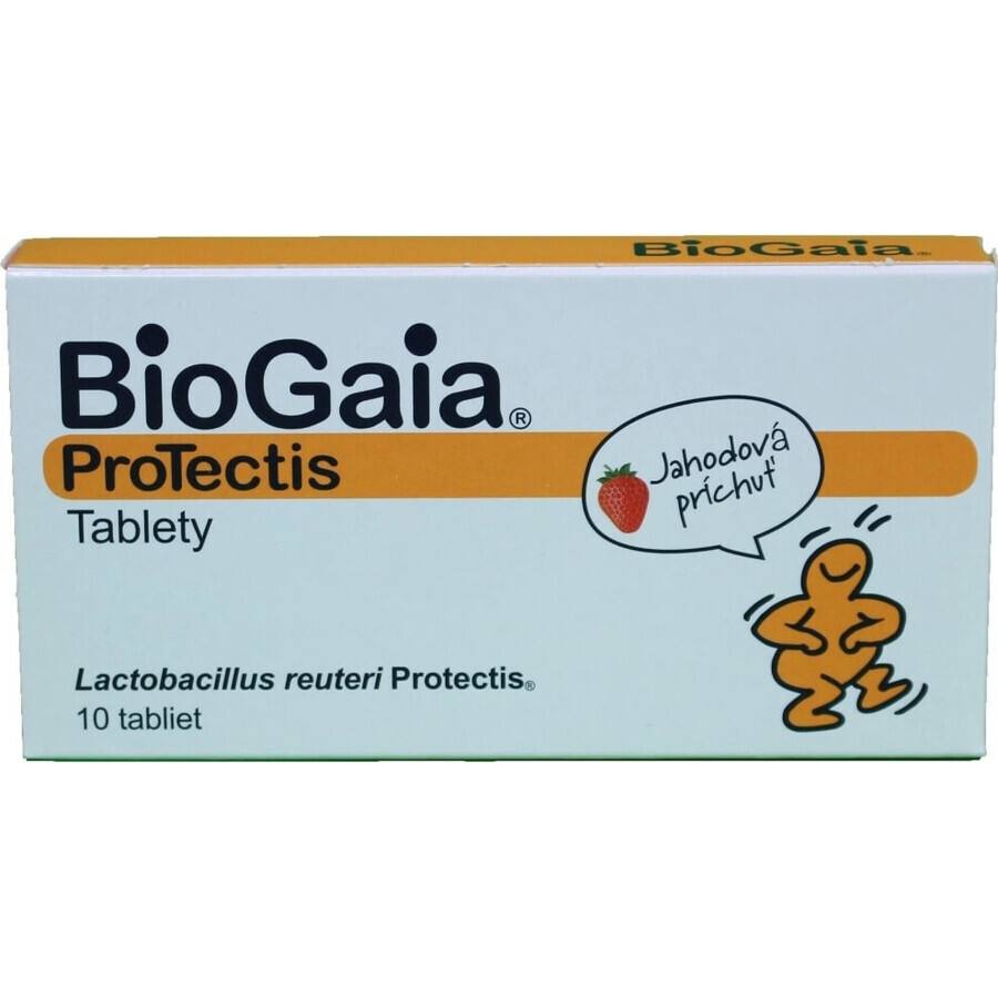 BioGaia ProTectis 1×10 stuks, kauwtabletten - aardbeiensmaak