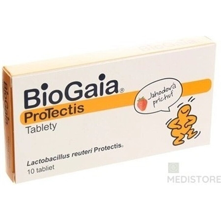 BioGaia ProTectis 1×10 stuks, kauwtabletten - aardbeiensmaak