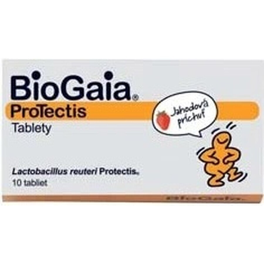 BioGaia ProTectis 1×10 stuks, kauwtabletten - aardbeiensmaak