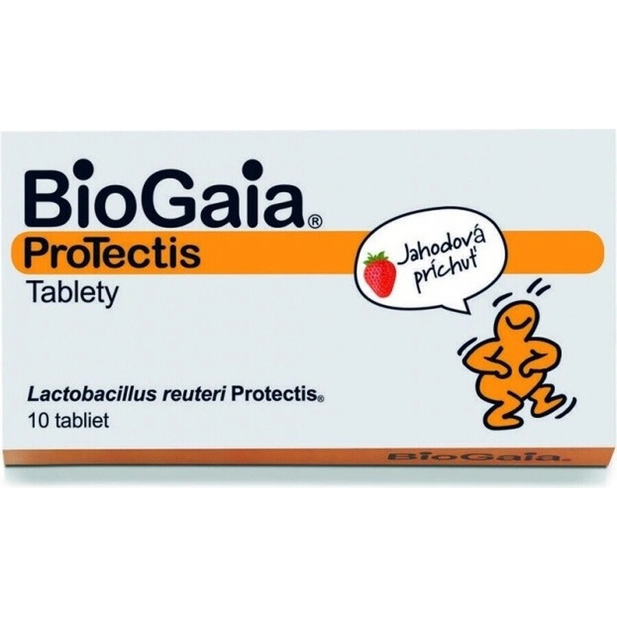 BioGaia ProTectis 1×10 stuks, kauwtabletten - aardbeiensmaak