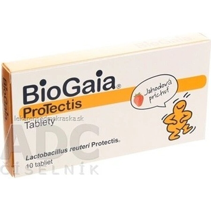 BioGaia ProTectis 1×10 stuks, kauwtabletten - aardbeiensmaak