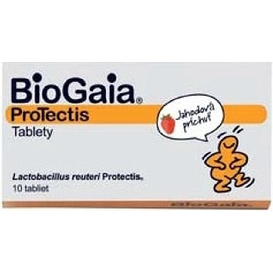 BioGaia ProTectis 1×10 stuks, kauwtabletten - aardbeiensmaak