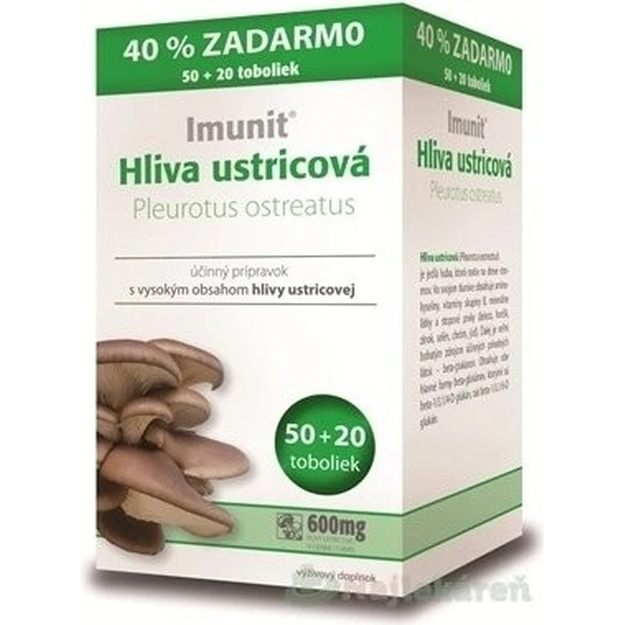 Imunit Boczniak ostrygowaty 1×70 cps, boczniak ostrygowaty: ceny i cechy