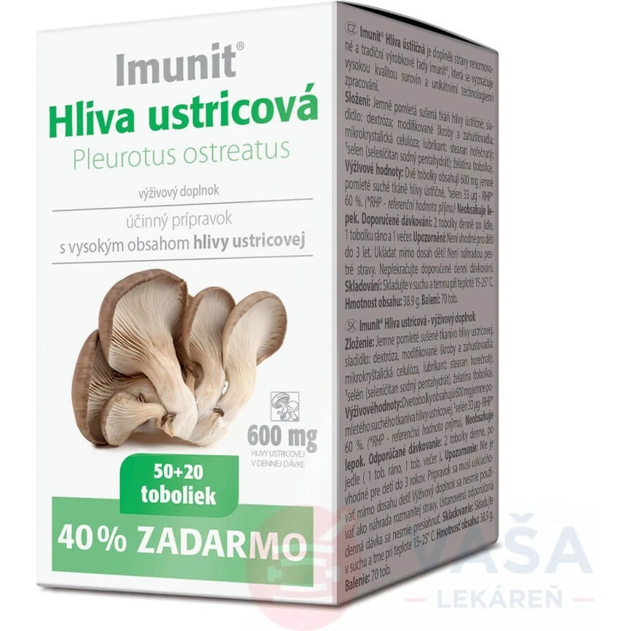 Imunit Boczniak ostrygowaty 1×70 cps, boczniak ostrygowaty: ceny i cechy