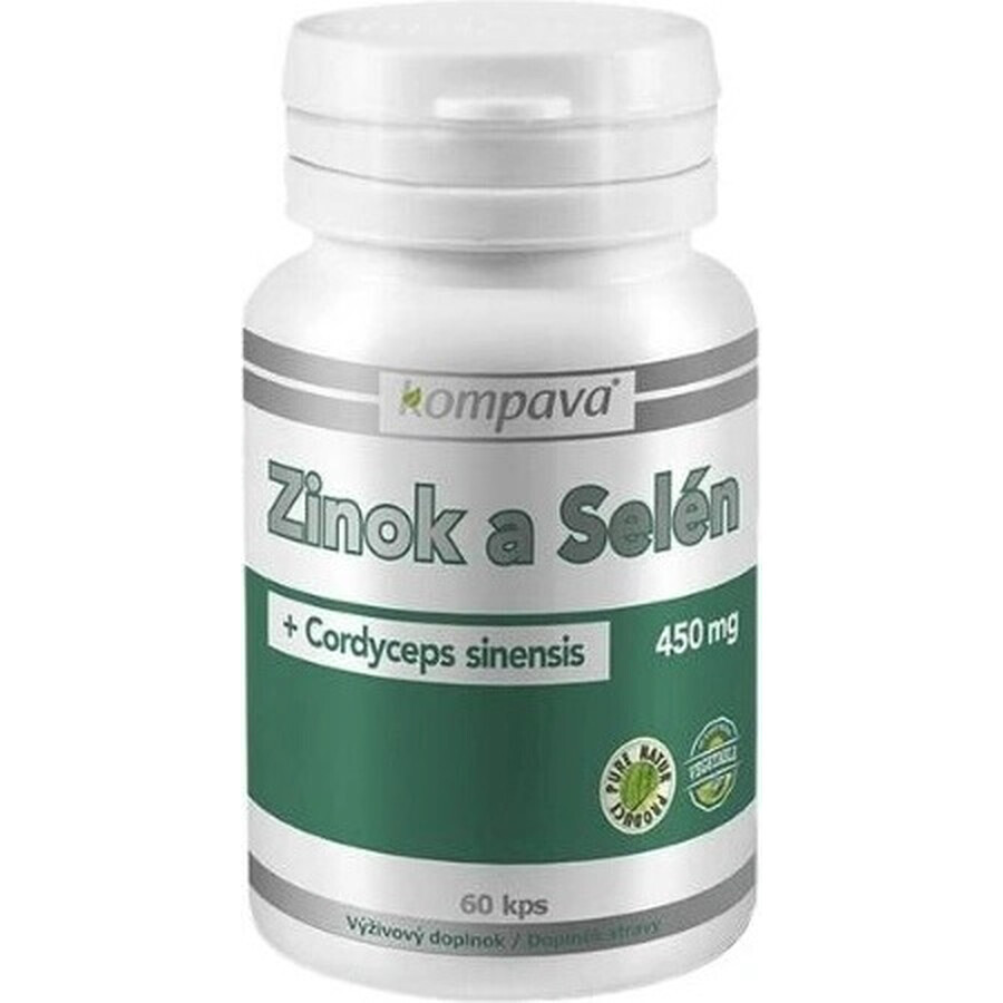 Kompava Zinc + Selenium + Cordyceps Sinensis 1×60 cps, food supplement