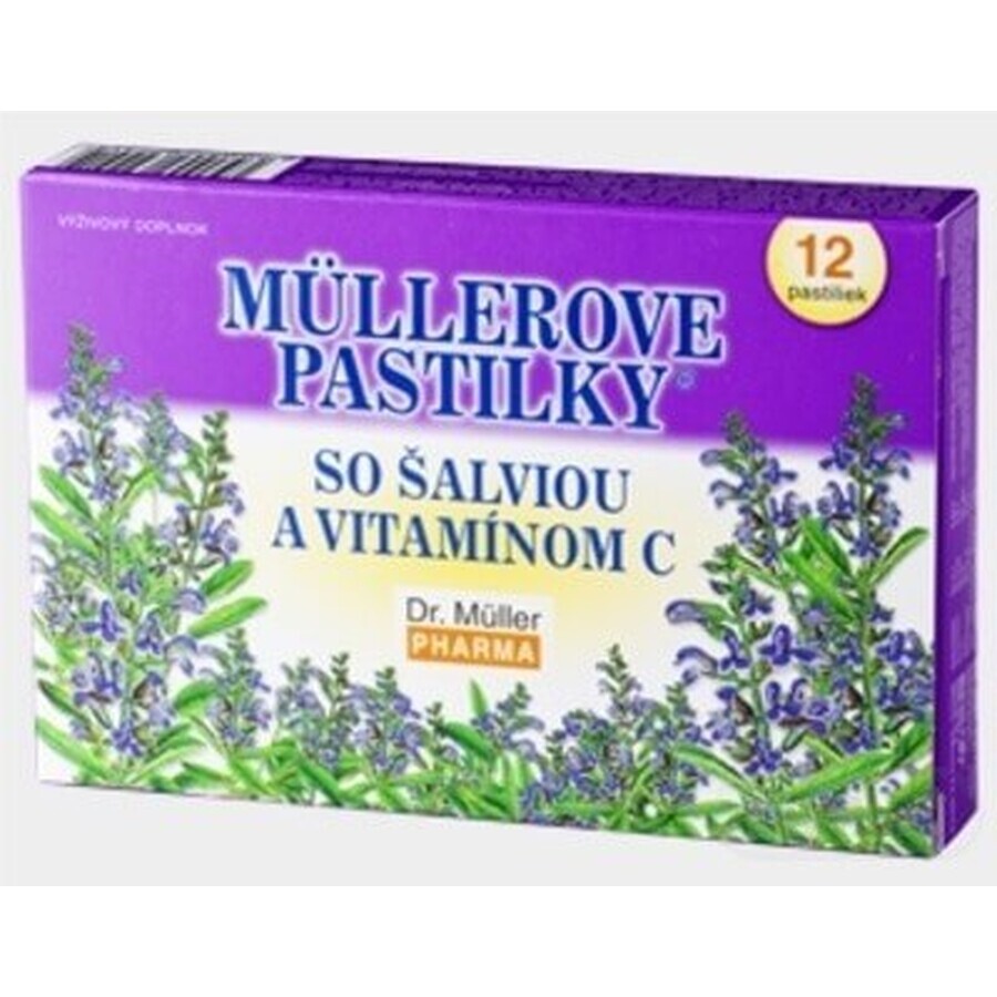 MÜLLER LOZENGES WITH SAGE AND VIT. C 1×12 pcs, for colds